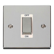 SE HOME Polished Chrome 1 Gang Ingot Size 45A Switch White | Polished Chrome