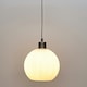 image 5 of First Choice Lighting Betchley White Ribbed Glass Globe with Satin Nickel Pendant Fitting Silver | White