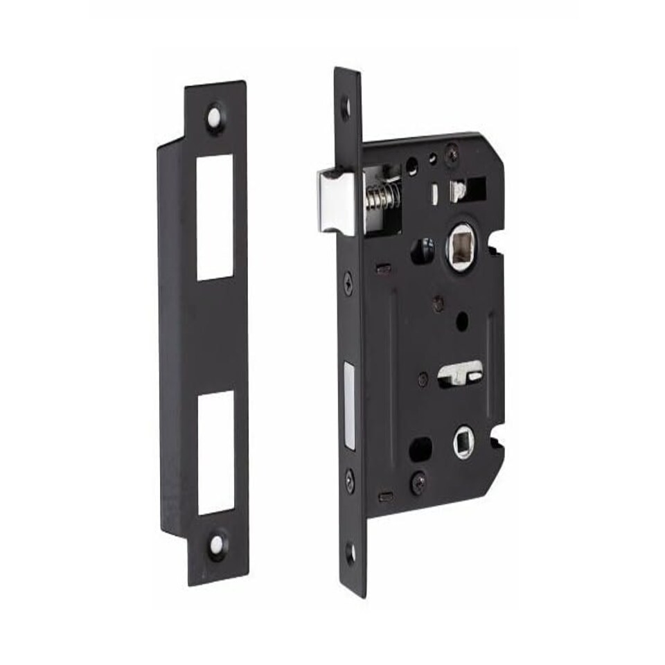 Golden Grace Bolt Through Bathroom Mortise Lock in Matt Black Finish - 64mm | Black