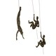 image 2 of Large x3 Bronze Colour Climbing Men With Nail Caps Wall Hanging Ornaments Art Installation Sculptures of Climber Figures on Realistic Metal Wires