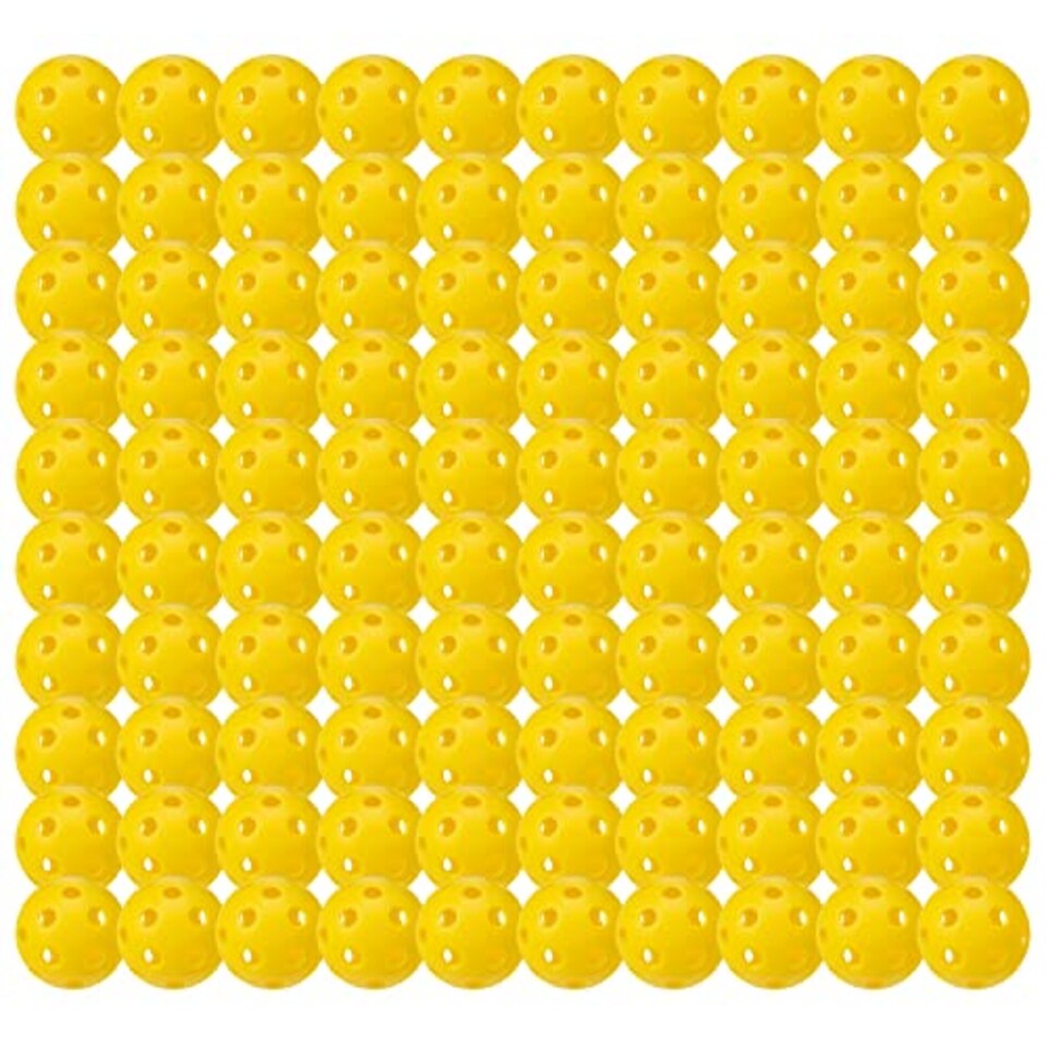 image 1 of Franklin Sports X-26 Indoor Pickleballs - USA Approved Tournament Balls - Bulk 100 Pack - Yellow