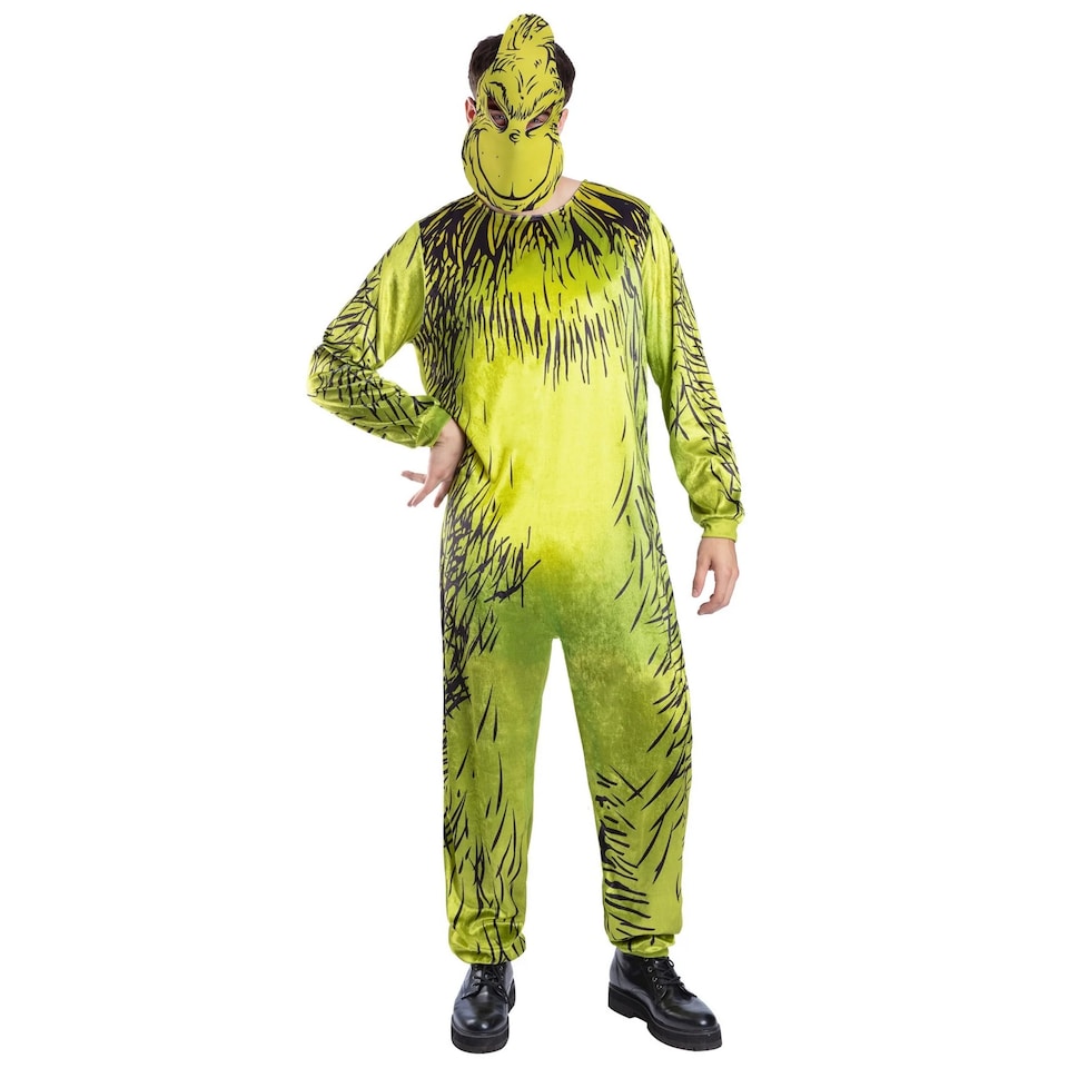 image 1 of The Grinch Unisex Adult Costume Set | Yellow | Yellow | L | 1