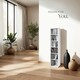 image 7 of CD DVD Storage Tower Media Display Unit Adjustable Shelves Wood Effect 102 CDs or 27 DVDs White