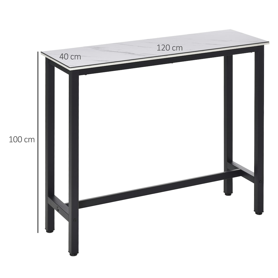 image 1 of HOMCOM Bar Table Coffee Table with Adjustable Footpads for Breakfast Dining