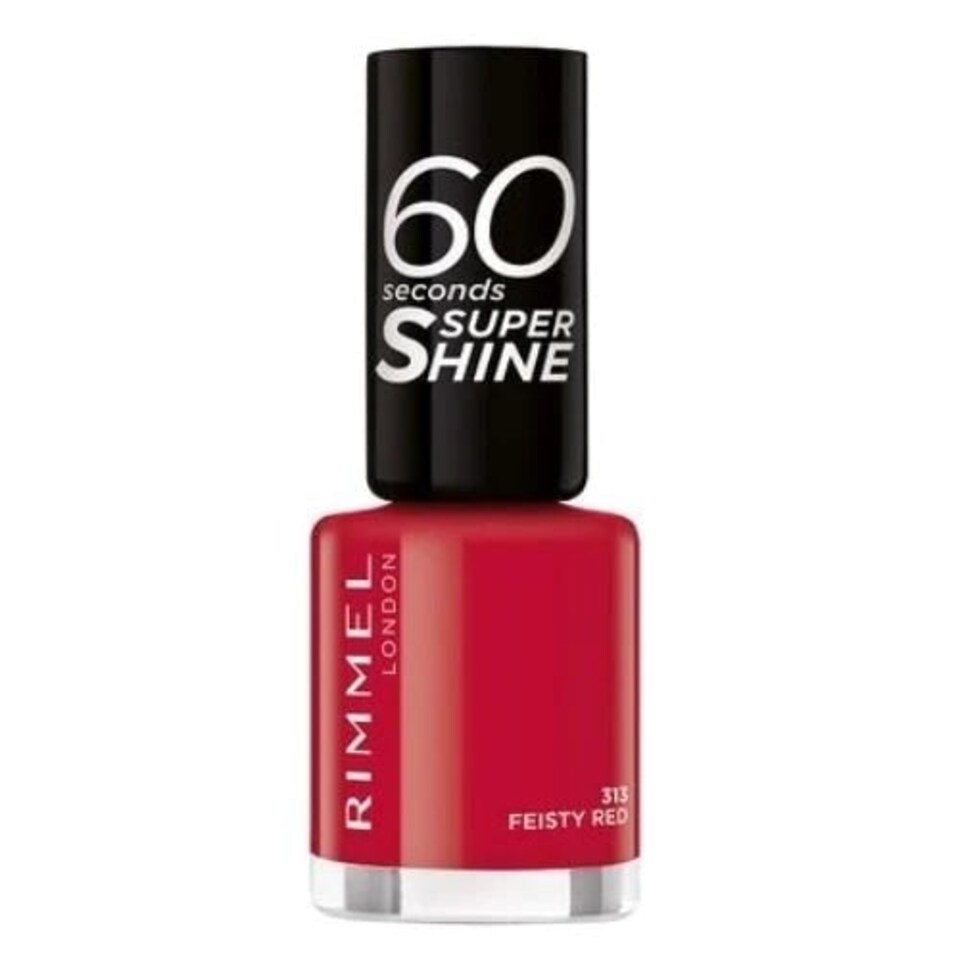 image 1 of Rimmel London 60 Seconds Super Shine Nail Polish 313 Feisty Red N/A