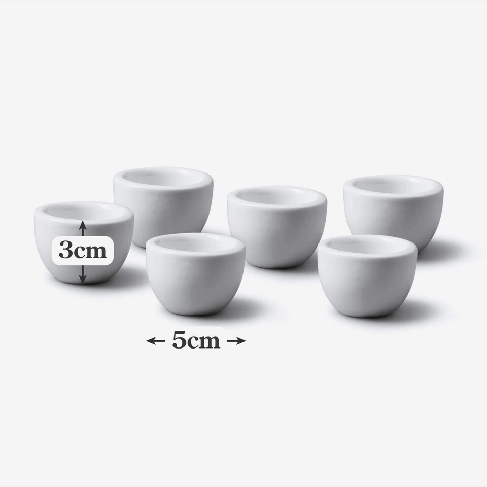 image 1 of Wm Bartleet & Sons Porcelain Mini Butter Pat/Pinch Bowl, Set of 6 White