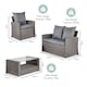 image 8 of VonHaus 4 Seater Rattan Effect Garden Furniture Set