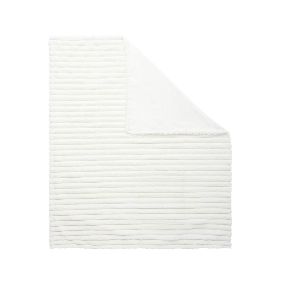 image 1 of BHS Jumbo Cord Throw with Plain Velvet Backing, Cream Cream | Cream