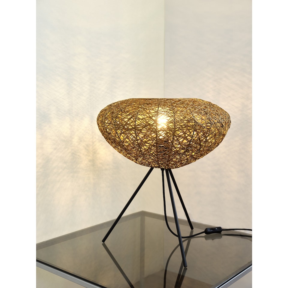 image 1 of Osram Decor Paper Drop Table Lamp E27 Beige Modern Scandi Bedside Light