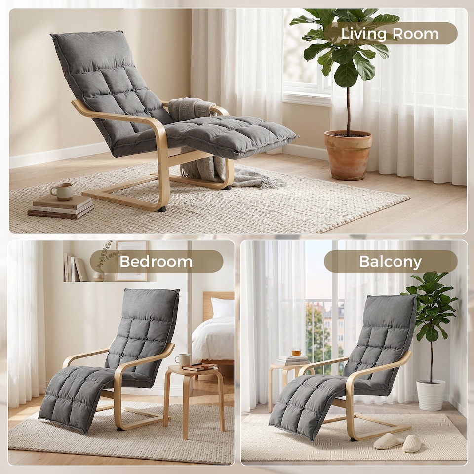 image 1 of HOMCOM Accent Chair, Leisure Lounge Chair Armchair with Footrest