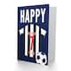 image 2 of Football Strip Kit White Striped Top Age 7 Year Old Child Kids 7th Birthday Card