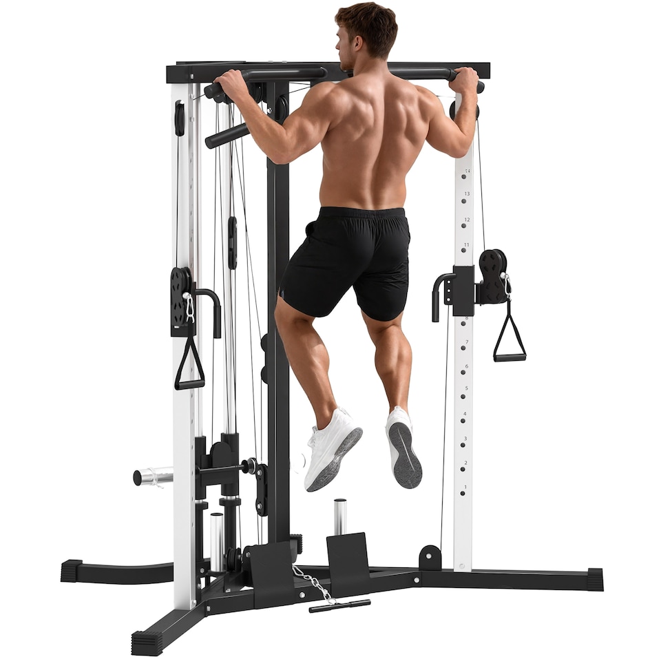 image 1 of SPORTNOW Home Gym Machine, 15-Position Adjustable Training Workout Station