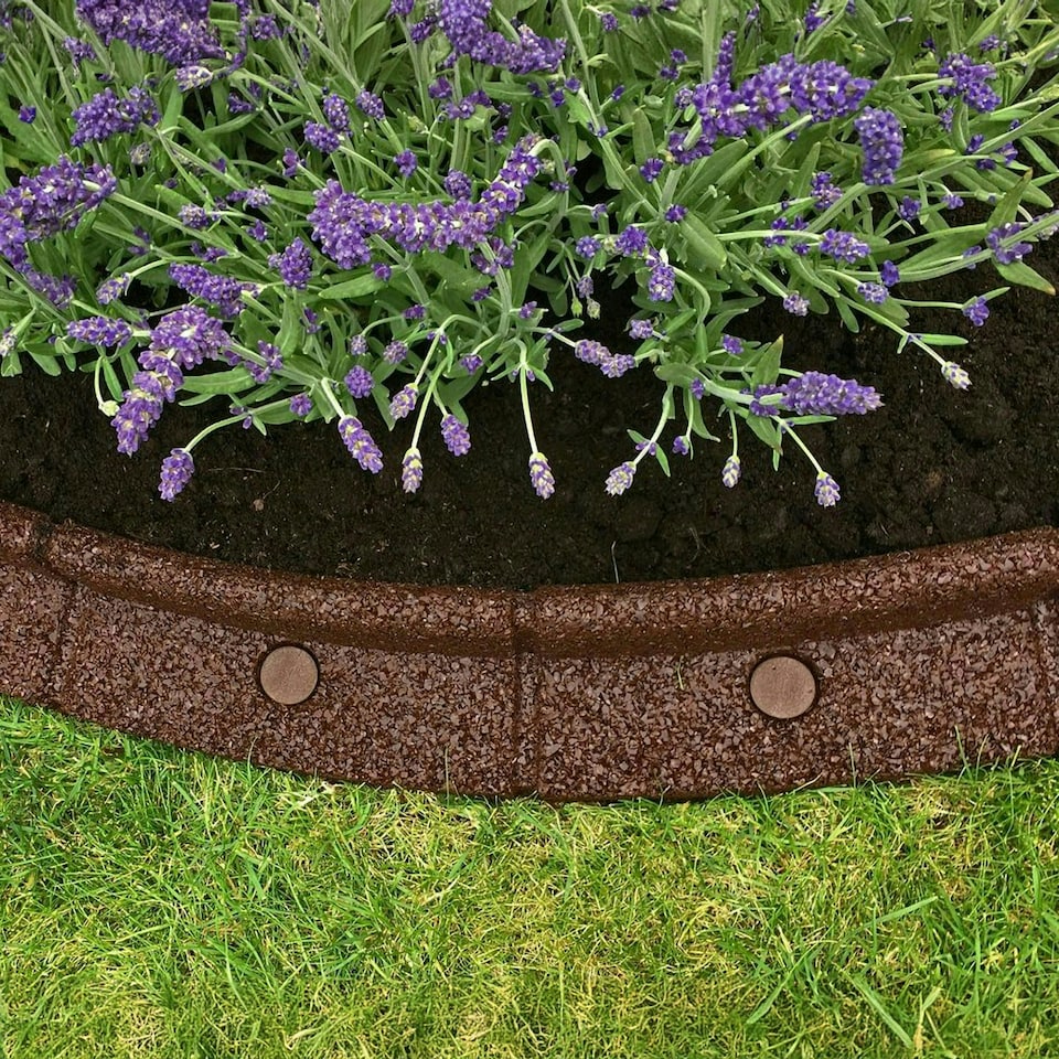 image 1 of Pack of 5 x 1m Flexi Border Garden Edging in Brown Brown