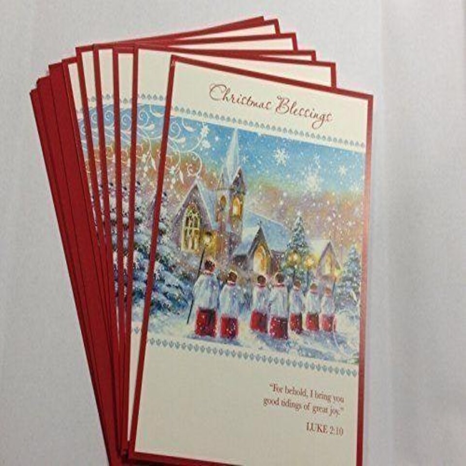 image 1 of Pack of 6 'Church Carols' Design Christmas Greeting Cards