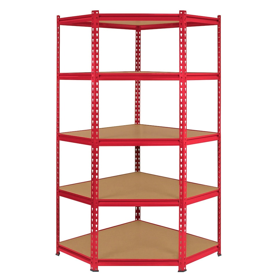 image 1 of Z-Rax 90cm Racking Bundle: Corner Shelving and 2 Garage Racking Bays | Red