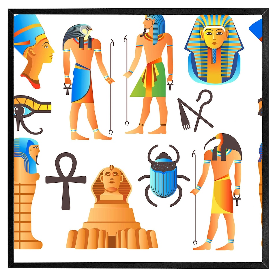 image 1 of Egyptian mythological signs (Picture Frame) Grey | XL