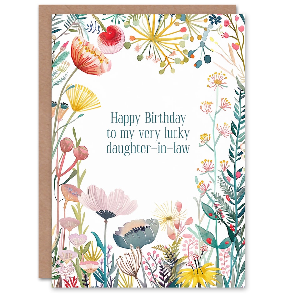 image 1 of Greeting Card To My Lucky Daughter In Law Cheeky Floral Flowers