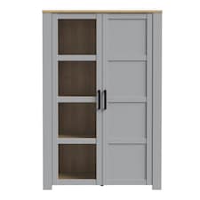 Bohol Display Cabinet inc. 2x LED Lights in Riviera Oak/Grey Oak