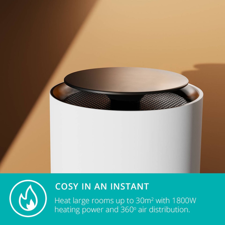 image 1 of Duux ThreeSixty 2 Smart Ceramic Fan Heater, 1800W Heating Power - White