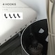 image 5 of HOMCOM Metal Umbrella Stand, Hollowed Umbrella Basket with 4 Hooks and Drip Tray