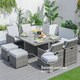 image 5 of Direct Wicker 9 Pieces Outdoor Rattan Garden Dining Table and Chair Set