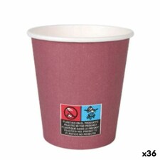 Set of glasses Algon Cardboard Disposable Burgundy 36 Units 200 ml (24 Pieces) N/A