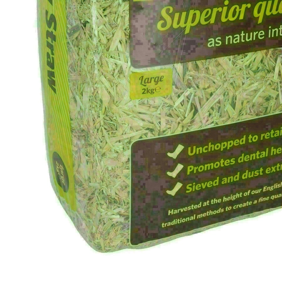 image 1 of 2 Bags Superior Quality Large Barley Straw Small Animal Bedding Feeding 2KG