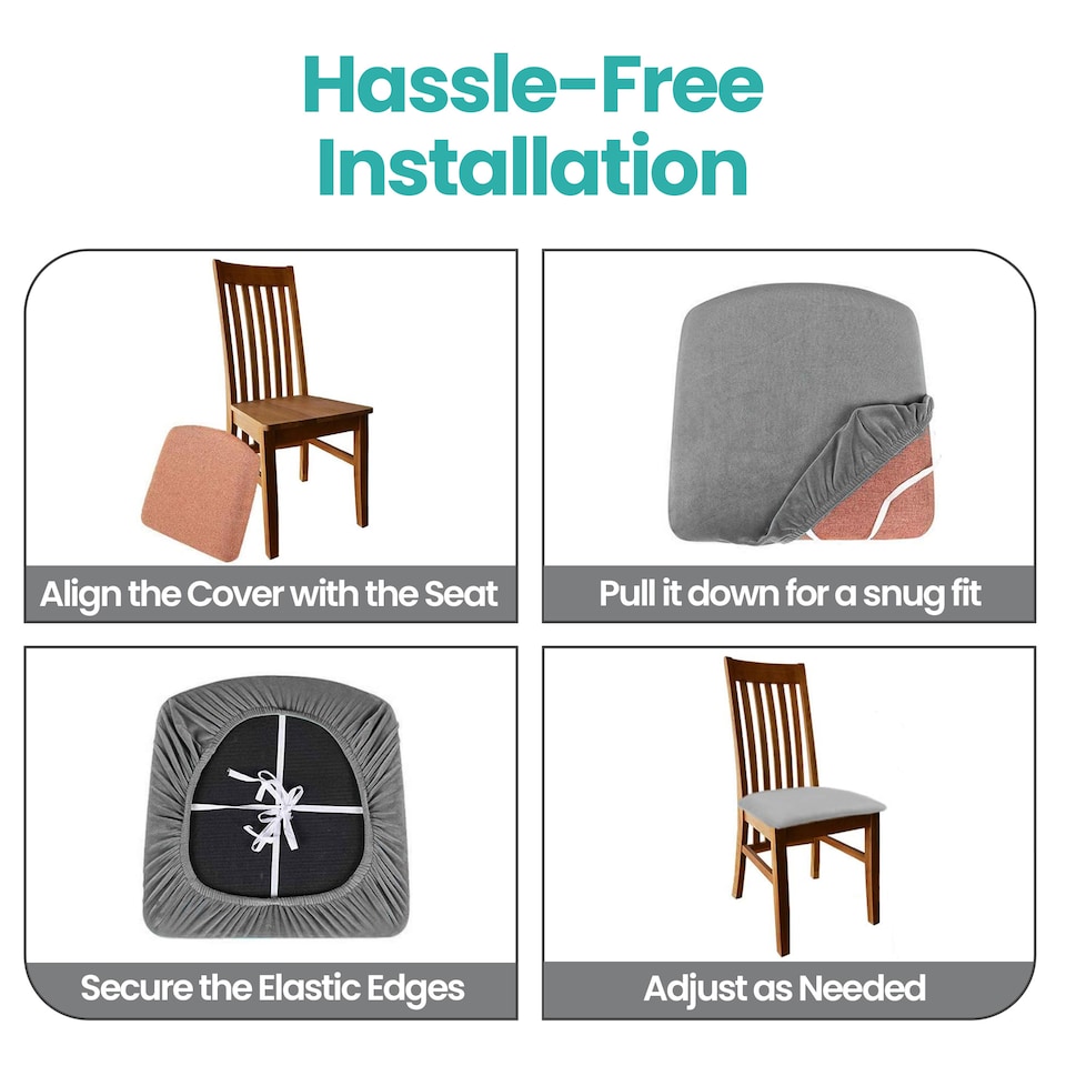 image 1 of Dining Seat Chair Covers Stretchable Spandex High-Back Slipcovers - 10pcs