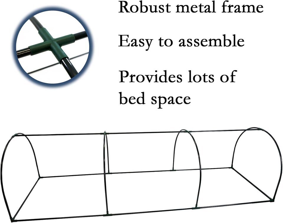 image 1 of Large Tunnel Greenhouse Growhouse Plant Garden Metal Frame Zipper Door PVC Cover
