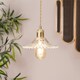 image 2 of ValueLights Lucrezia Gold Ceiling Pendant Light with Clear Frilled Glass Shade