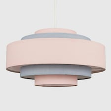 ValueLights Hampshire Pink Ceiling Pendant Shade and B22 GLS LED 6W Warm White 3000K Bulb