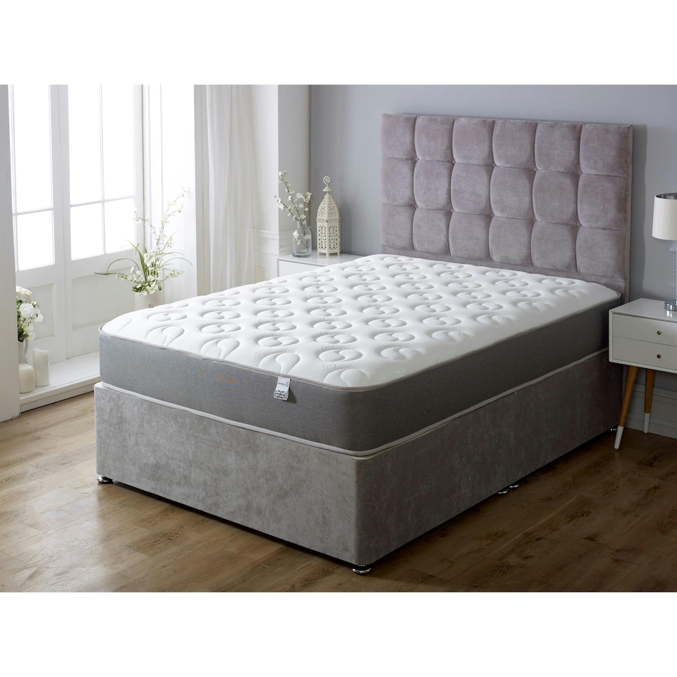 image 1 of Ying & Yang Hybrid Mattress - 20cm Deep, Premium Sprung & Memory Foam Support | Grey | European King Size