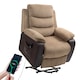 image 1 of HOMCOM Power Lift Recliner Chair for Elderly, Patchwork Design Oversized Electric Riser and Recliner Armchair for Living Room with Remote Control, USB Port and 2 Side Pockets, Brown | Brown | Brown