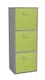 image 1 of 3-Tier Cube Shelving Unit with Inserts | Grey | Grey & Green | 1