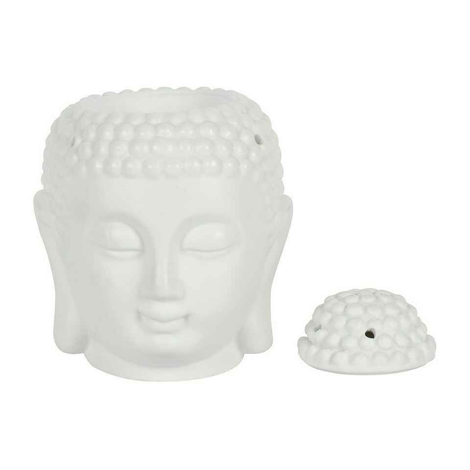 image 1 of White Buddha Head Oil Burner