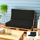image 2 of Outsunny 2 Seat Pallet Cushions 20cm Thick Outdoor Seat Pads, Black | Black | Black | 1