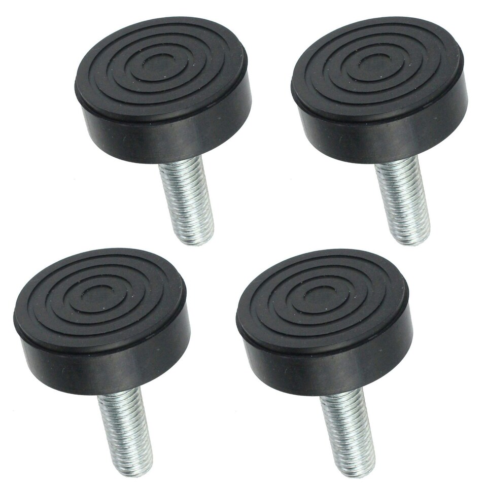 image 1 of SPARES2GO Universal Washing Machine Adjustable Screw in Foot (Pack of 4, 10mm Thread)