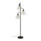 image 2 of ValueLights Balboa Painted Black Floor Lamp with Grey Tapered Shade and E27 Pear LED 4W Warm White 2700K Bulb