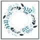 image 4 of Blue leaves frame (Picture Frame) White | M