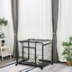 image 2 of PawHut 69.5x94cm Metal Dog Cage Kennel w/ Locking Door & Wheels Medium Pets