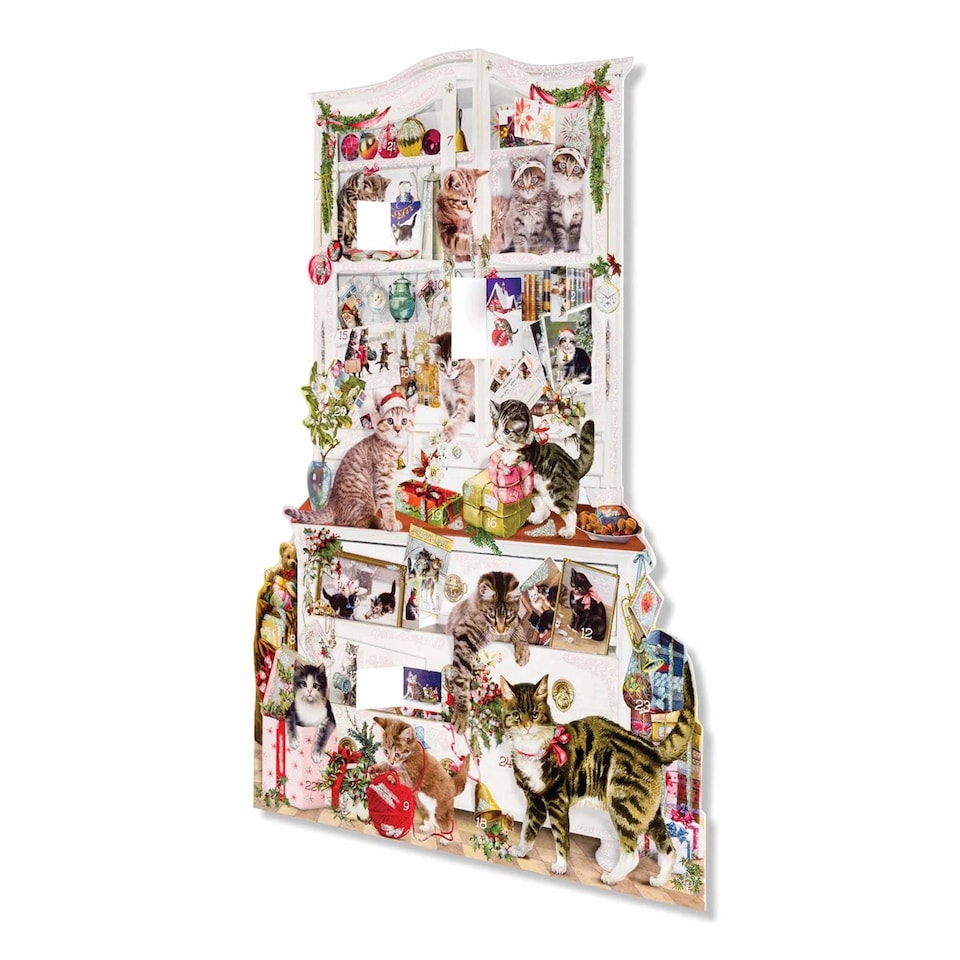 image 1 of Mischievous Christmas Cats Traditional Advent Calendar, Advent Calendars And Cards, Month To View, Cats, Gift
