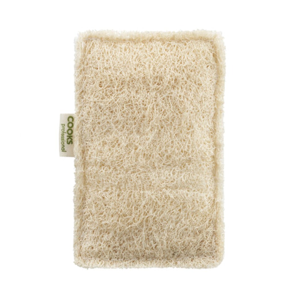 image 1 of Cooks Professional Set of Biodegradable Scourers - Natural Cellulose & Loofah Sponge | White