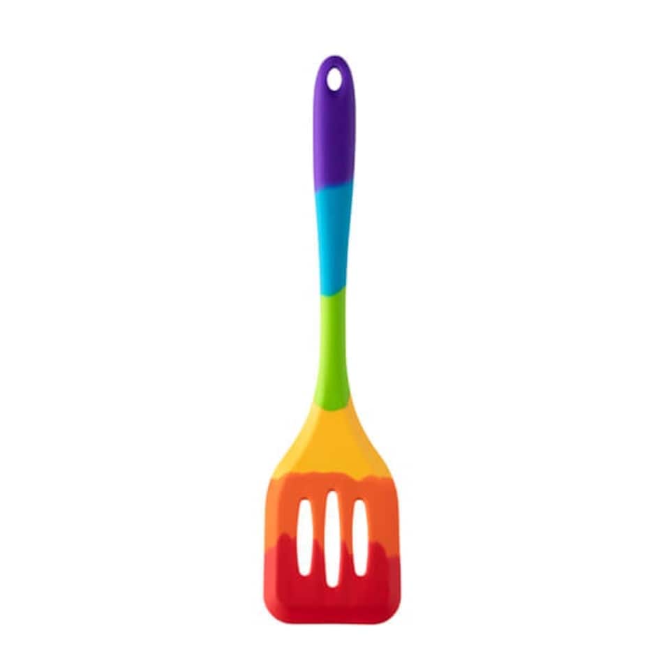 image 1 of Taylor's Eye Witness Rainbow Silicone Slotted Turner
