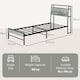 image 5 of HOMCOM 3ft Single Bed Frame with LED Lights and Charging Station, Platform Bed Frame with Storage Headboard, Steel Slat Support, No Box Spring Needed, Easy Assembly, Cement Grey