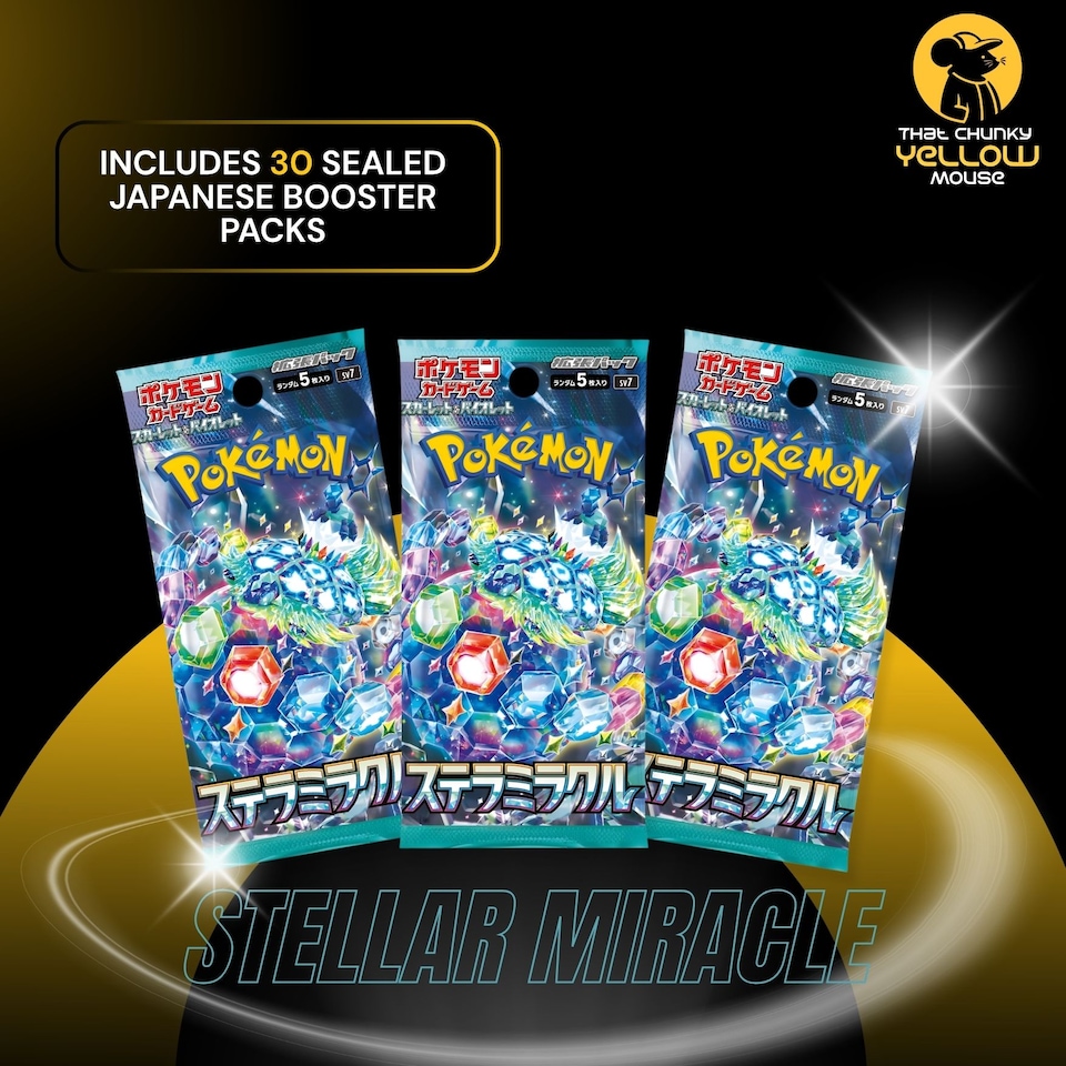 image 1 of Pokemon Cards Stellar Crown, Japanese Stellar Miracle - Booster Box including 30 Pokemon Booster Packs - TCYM Product