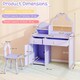 image 2 of COSTWAY Kids Vanity Table and Chair Set w/Mirror Purple