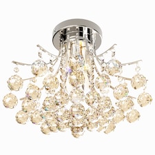 HOMCOM Crystal Chandeliers, K9 Droplets Ceiling Light with 3 E14 Bulb Base, Pendant Lights for Living Room, Bedroom, Dining Room, Hallway, Kitchen