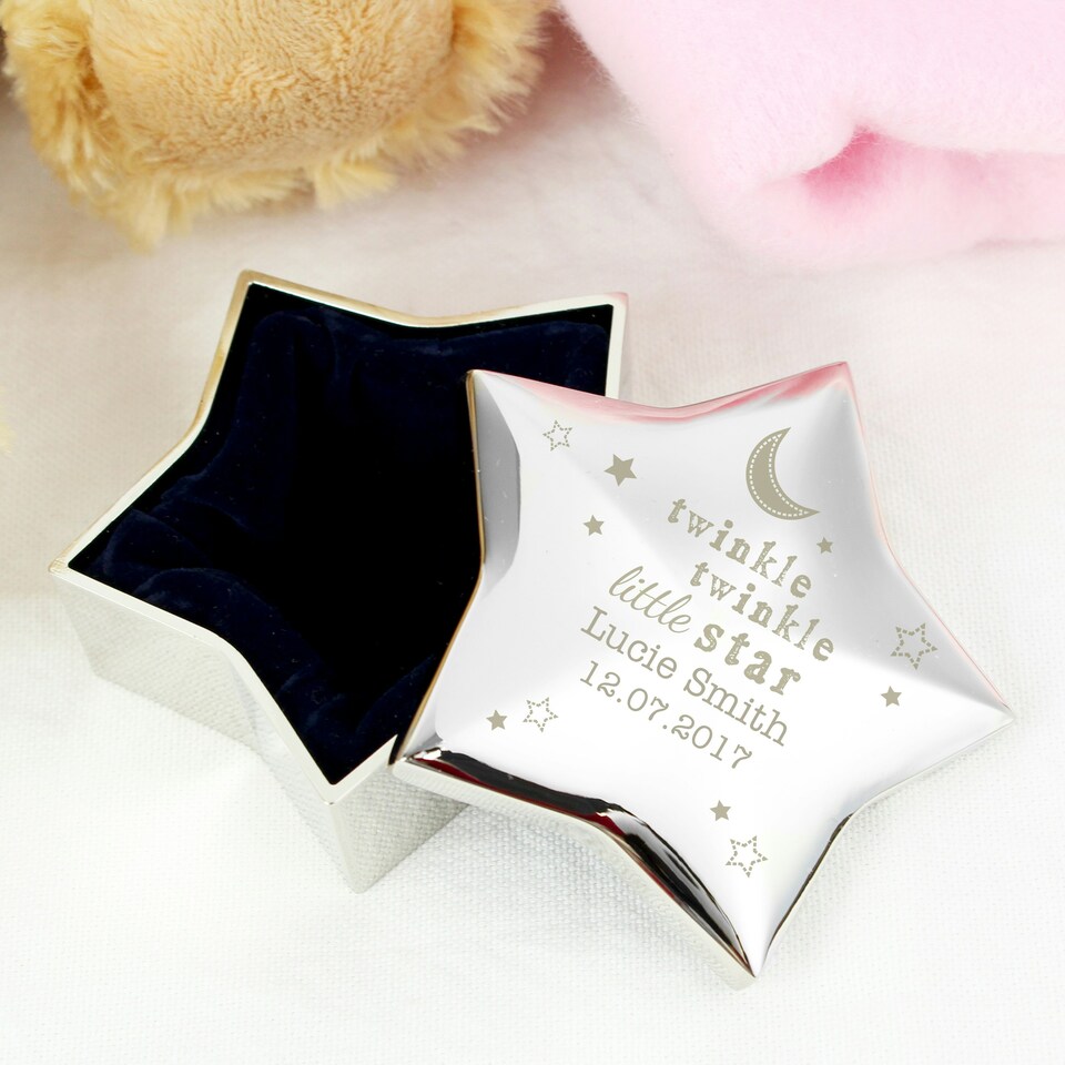 image 1 of Personalised Twinkle Twinkle Star Trinket Box