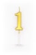 image 1 of Gold 1 Number Candle | Gold