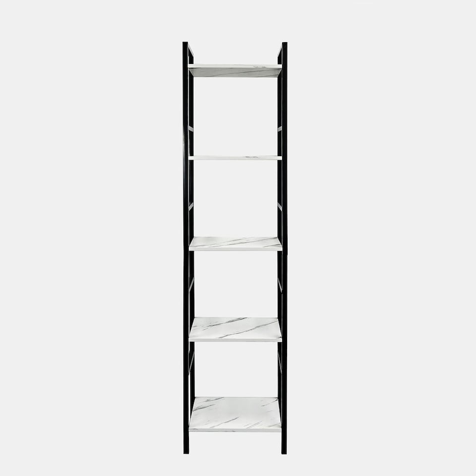 image 1 of OHS 5 Tier Modern Home Storage Organiser Shelving Display Unit Black | 5 Tier - 29.5 x 23.5 x 140cm